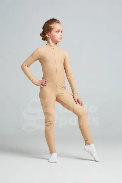 Термо бельё (комбинезон) unisex с воротником св. Телесный